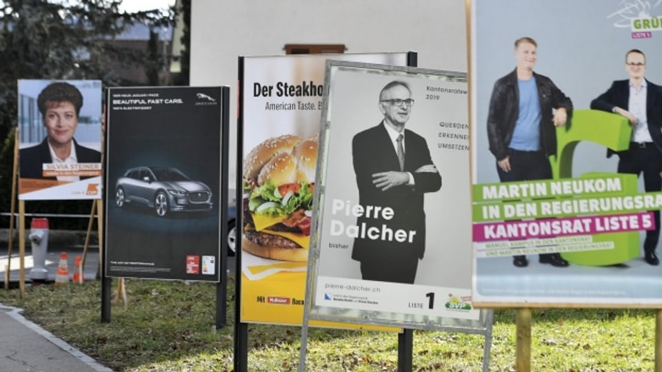 Wahlkampfplakate im Kanton Zürich.