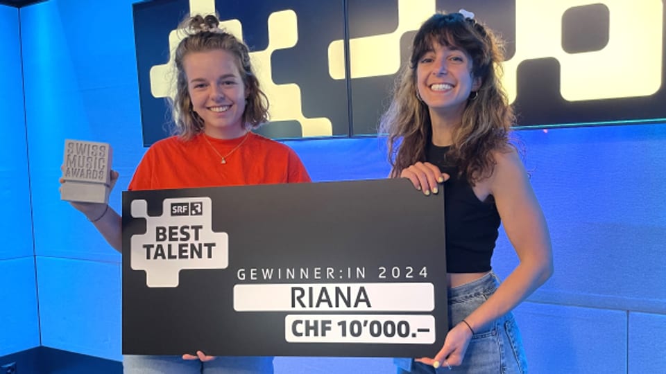   Nebst dem Award gibts für die «SRF 3 Best Talent»-Jahressiegerin Riana 10'000 Franken Fördergeld.