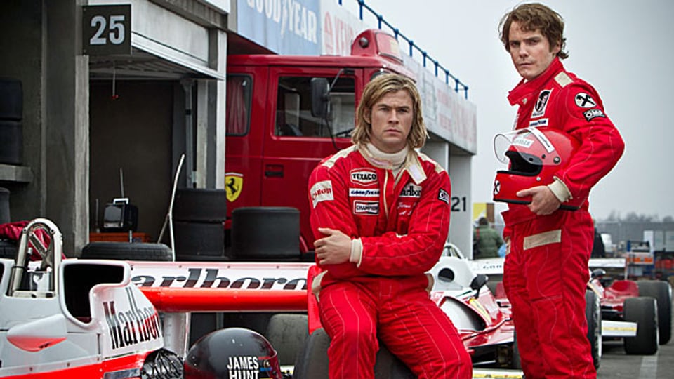 Sie sind zwar Gegner, aber sie respektieren einander: James Hunt (Chris Hemsworth, links) und Niki Lauda (Daniel Brühl).