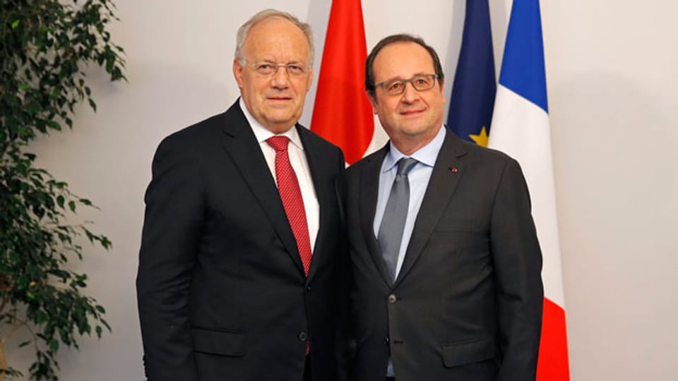 Schneider-Ammann und Hollande in Colmar