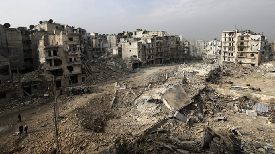 Leben in den Ruinen von Aleppo.
