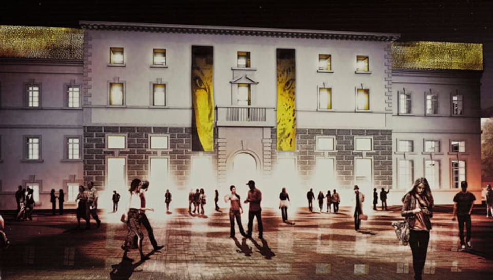 Vom Computerbild zur Realität: Der Palazzo del Cinema in Locarno ist rechtzeitig zum Start des Filmfestivals eröffnet worden.