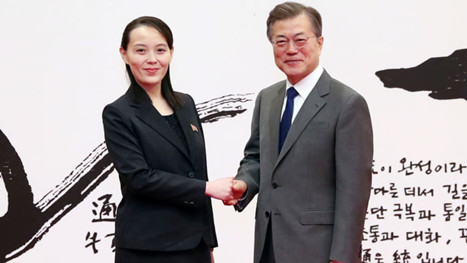 Südkoreas Präsident und die Schwester von Nordkoreas Machthaber