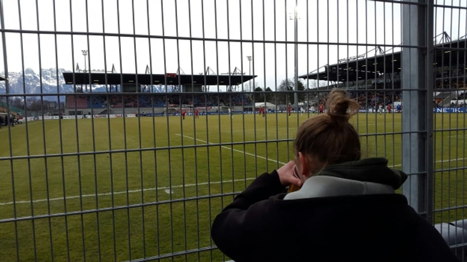 "Beste" Sicht auf das Spielfeld bei Vaduz-FCSG