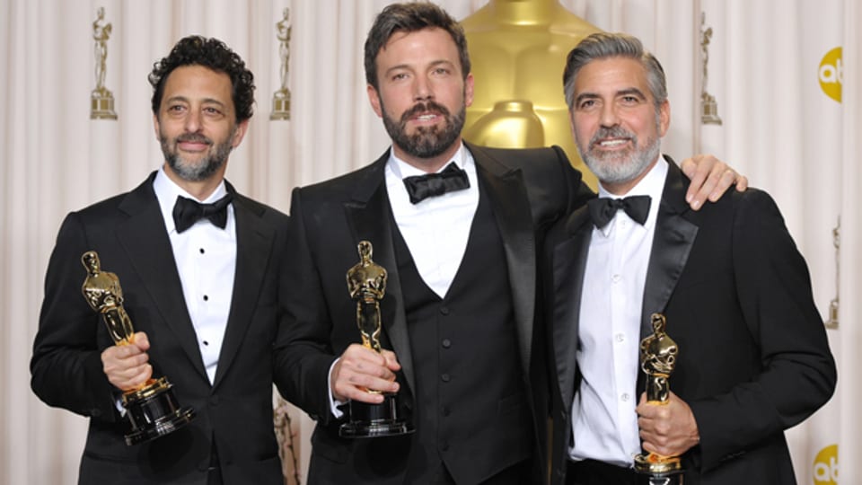 Drei Oscar-Gewinner mit Bart: Grant Heslov, Ben Affleck und George Clooney (v.l.)