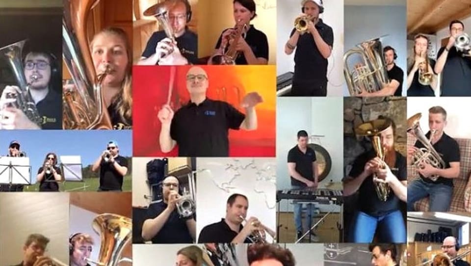 Die Brass Band Berner Oberland zeigt, wie man trotz «Social distancing» gemeinsam ein Video produzieren kann.