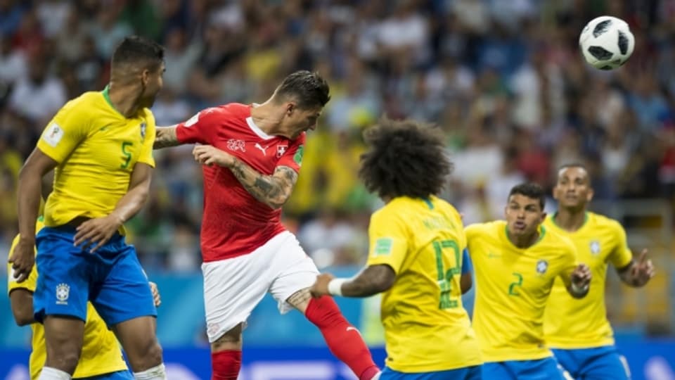 Ein seltenes Bild, ist doch Rekord-Weltmeister Brasilien normalerweise der Schweiz fussballtechnisch weit überlegen. Der Ausgleichstreffer an der WM zum 1:1 am 17.6.18.