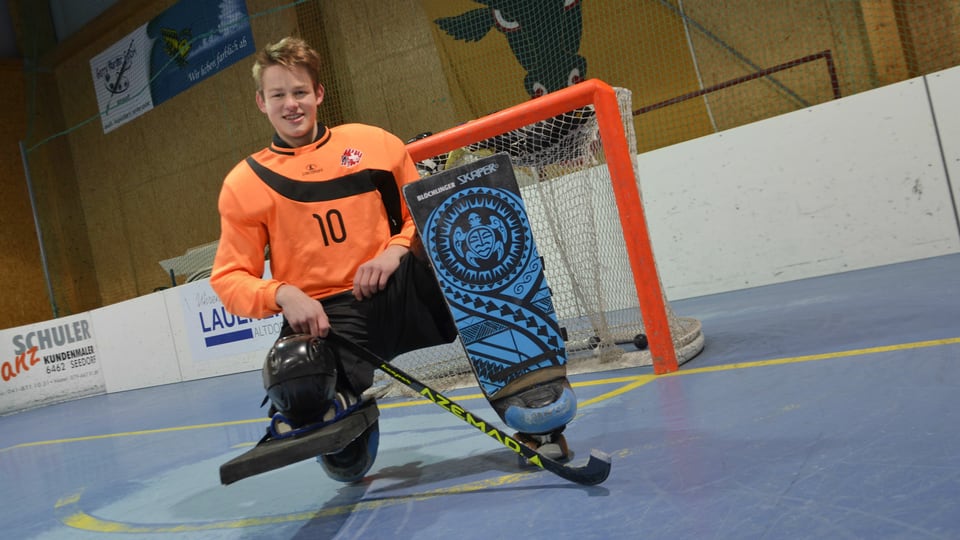 Marc Blöchlinger ist Rollhockey-Goalie