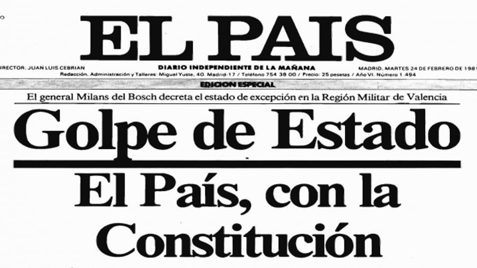Die Sonderausgabe von El Pais während des Putschversuches