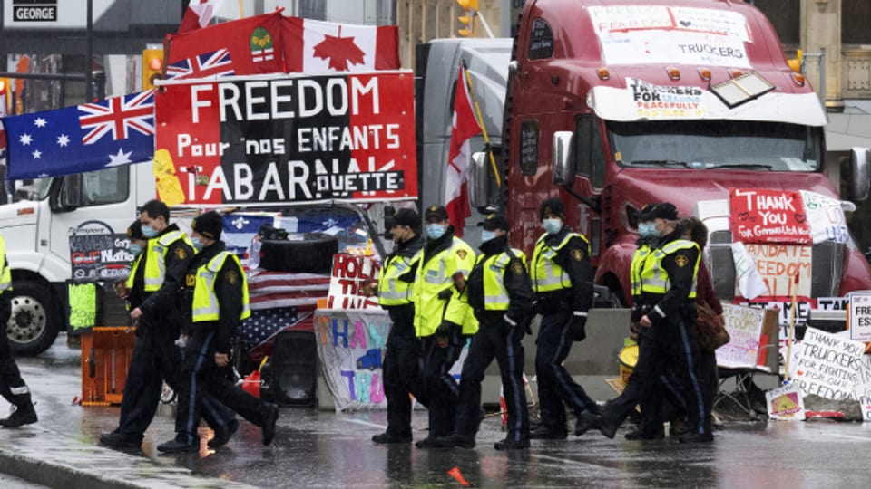 Seit rund drei Wochen blockieren in Kanada die Lastwagen des selbsternannten «Freedom Convoys» Teile der Hauptstadt Ottawa.