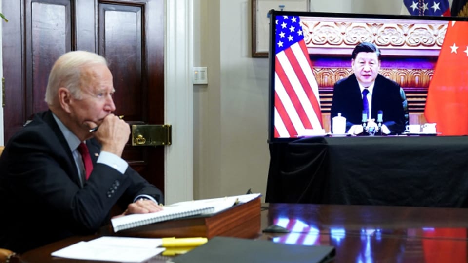 US-Präsident Joe Biden und Chinas Präsident Xi Jinping bei einem Gespräch am 15. November 2021.