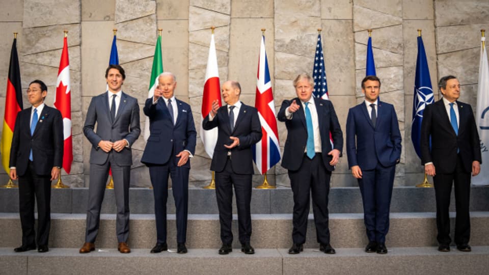 Gruppenfoto der G7-Regierungschefs während dem Sondergipfel in Brüssel.
