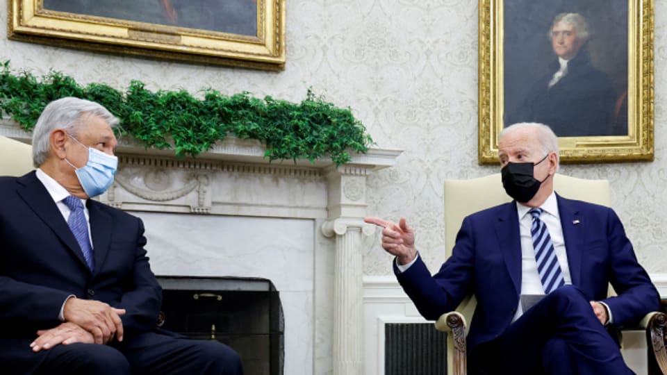 Das Verhältnis zwischen US-Präsident Joe Biden (r.) und dem mexikanischen Staatschef Andrés Manuel Lopez Obrador ist angespannt.
