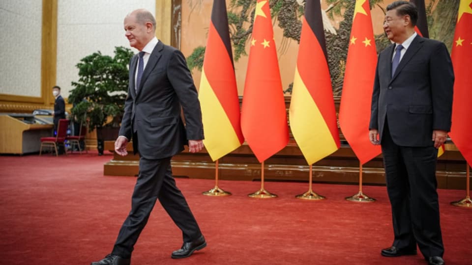 Kehrt Deutschland China künftig den Rücken? Bundeskanzler Olaf Scholz bei seinem Besuch in Peking vergangene Woche.