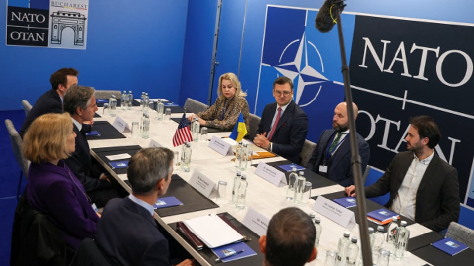 Die Nato-Aussenminister sprachen bei ihrem Treffen in Bukarest erneut über den Ukrainekrieg.