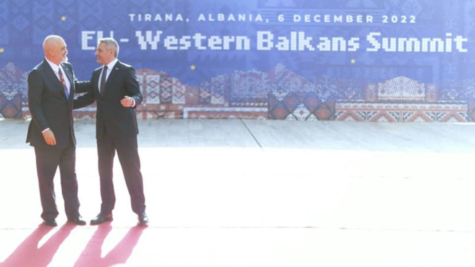 Der albanischen Premierminister Edi Rama und der österreichische Bundeskanzler Karl Nehammer.