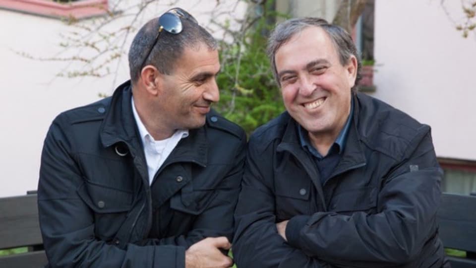 Zwei Freunde vereint im Kampf für den Frieden: Der Israeli Rami Elhanan (r.) und der Palästinenser Bassam Aramin.