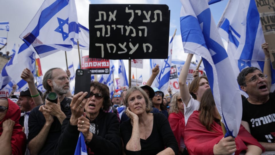 Auch am Montag fanden Proteste gegen die geplante Justizreform in Israel statt.
