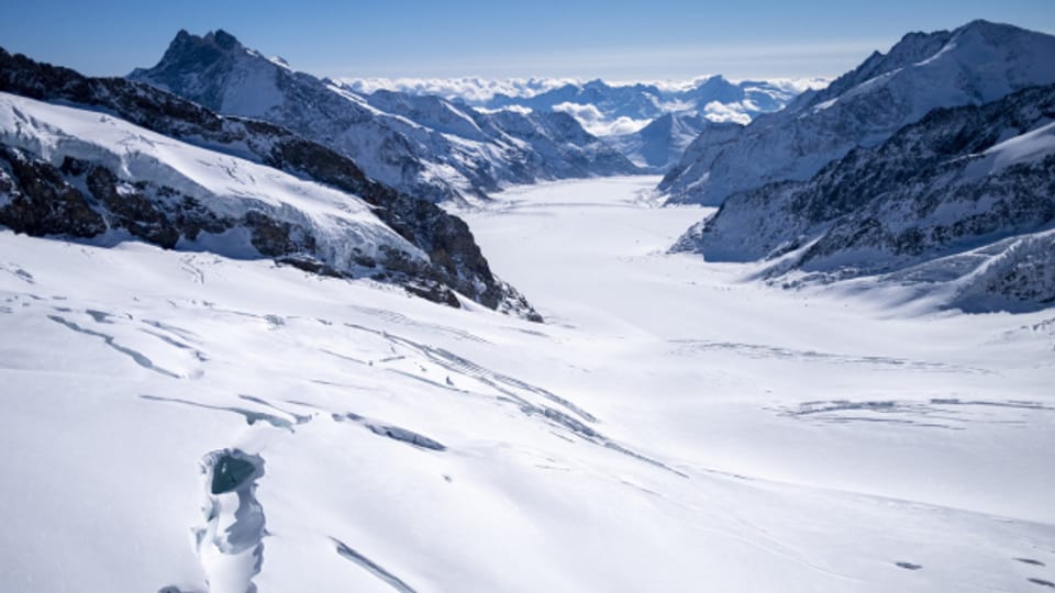 Sicht vom Jungfraujoch: Der Klimawandel macht den Gletschern zu schaffen.