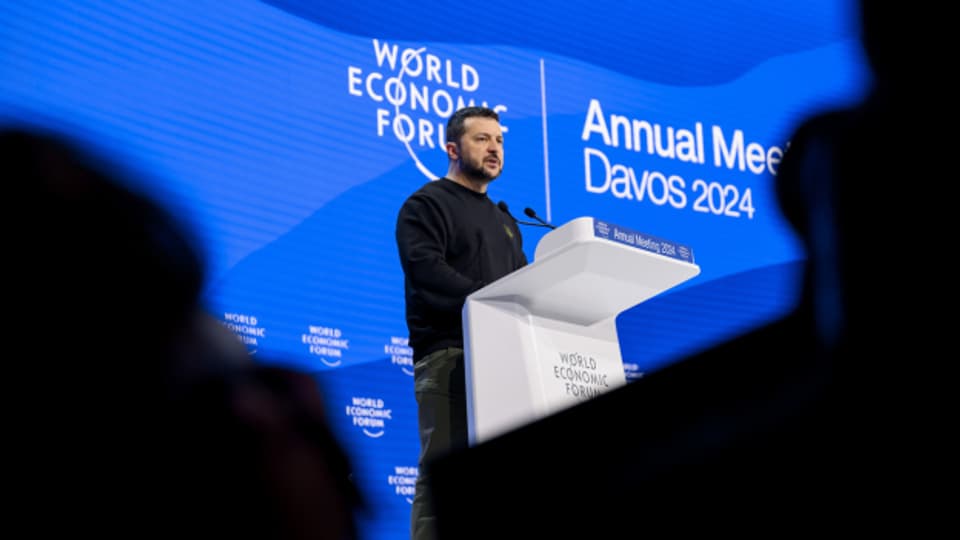 Der ukrainische Präsident Selenski am WEF in Davos.
