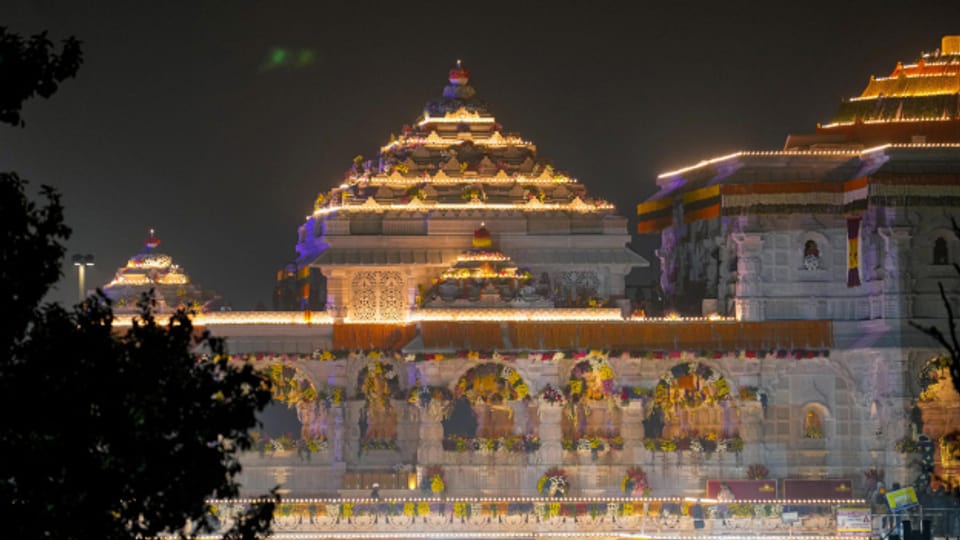 Ein Tempel an Stelle der Moschee: Das neue Gotteshaus zu Ehren von Hindu-Gott Ram Ayodhya.
