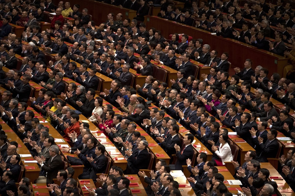 Die fast dreitausend Delegierten im chinesischen Volkskongress stehen einig hinter Staatspräsident Xi.