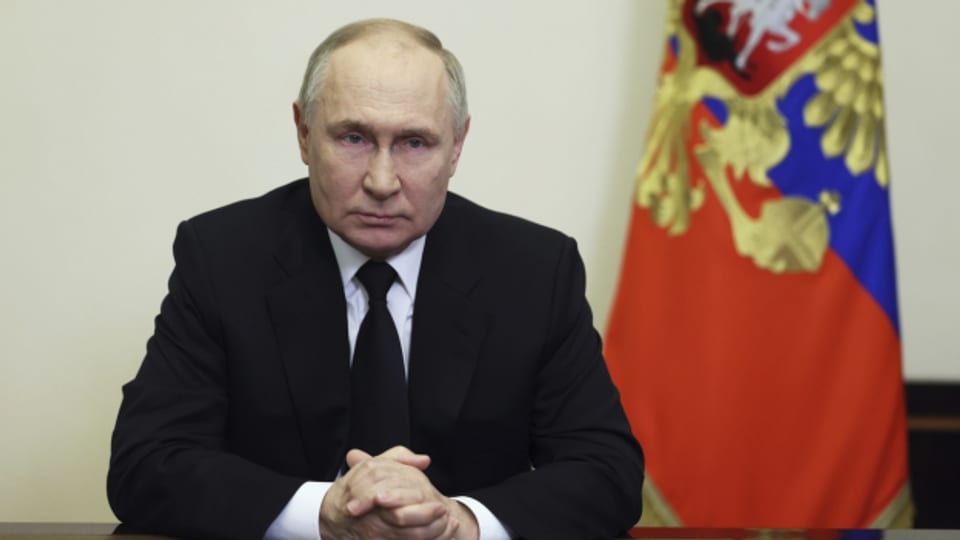 Der russische Präsident Wladimir Putin bei seiner Ansprache an die Nation.