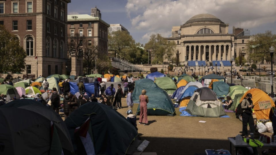 Studenten-Demonstration den der Columbia-Universität in New York.
