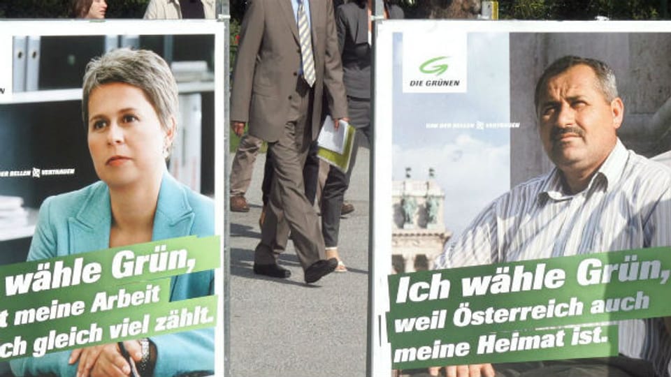 Wahlplakate der Grünen in Österreich
