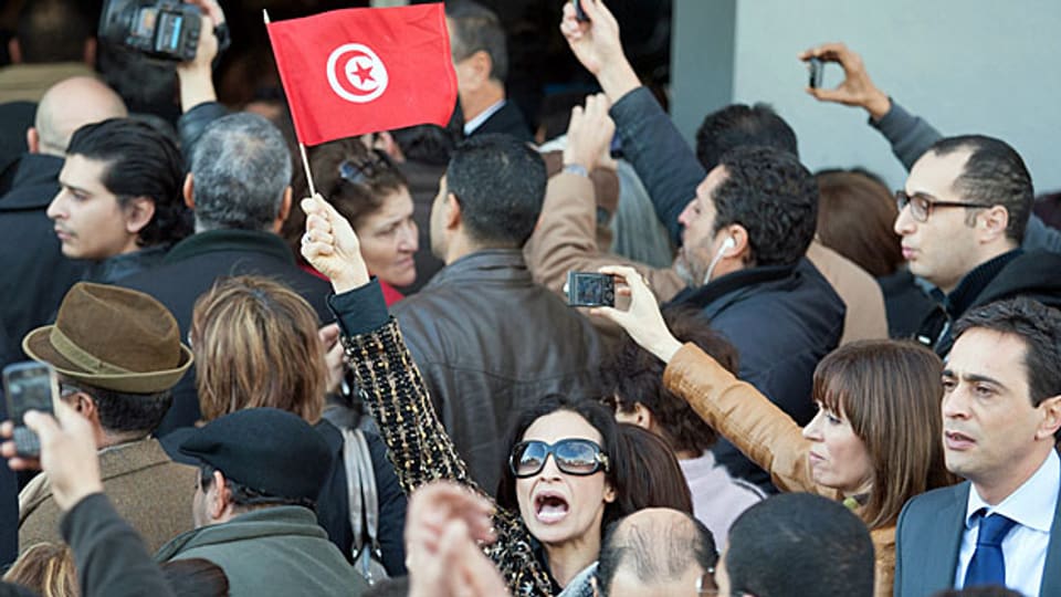 Tunis: Demonstration vor dem Haus des ermordeten Oppositionspolitikers Chokri Belaid.