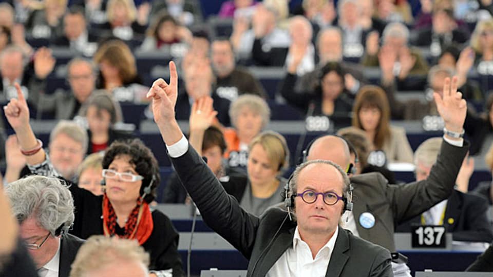 Parlamentsmitglieder in Brüssel - während der Budget-Debatte.