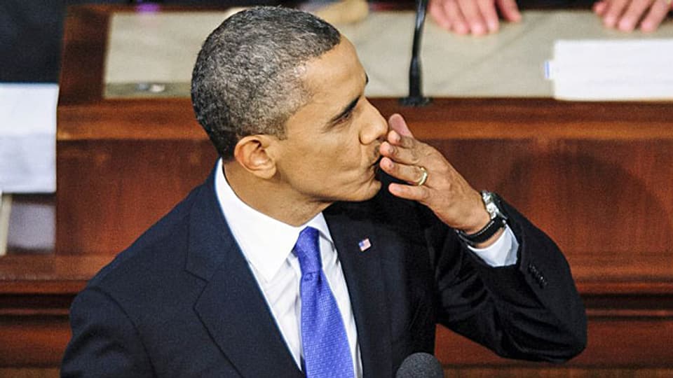 US-Präsident Barack Obama während seiner Rede zur Lage der Nation.