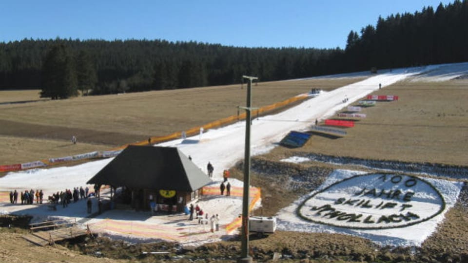 Der Skihang beim Schneckenhof in Schollach im Februar 2008