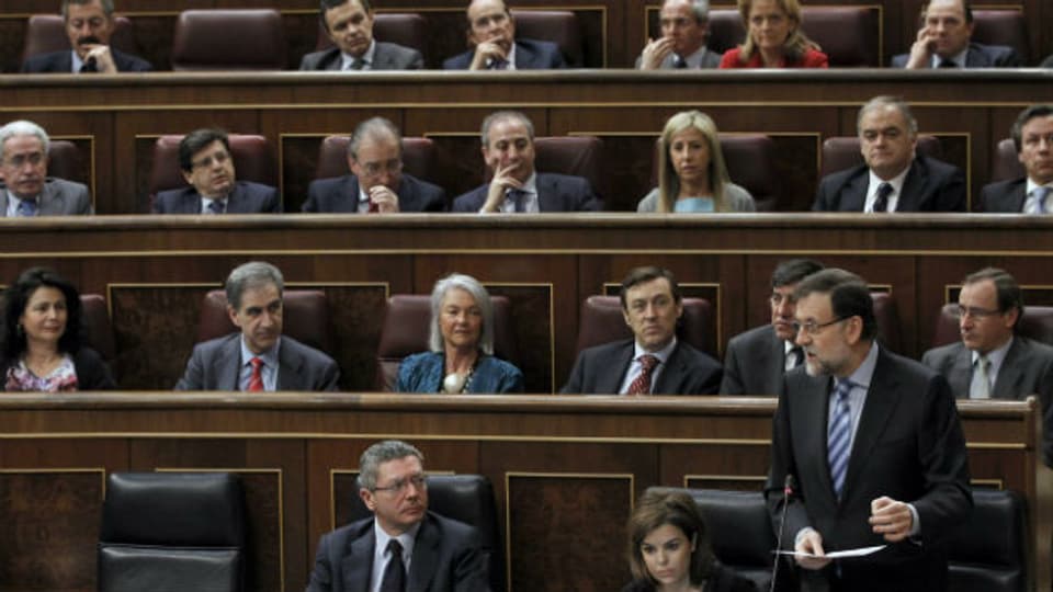 Spaniens Premierminister Mariano Rajoy vor dem Parlament am 13. Februar 2013
