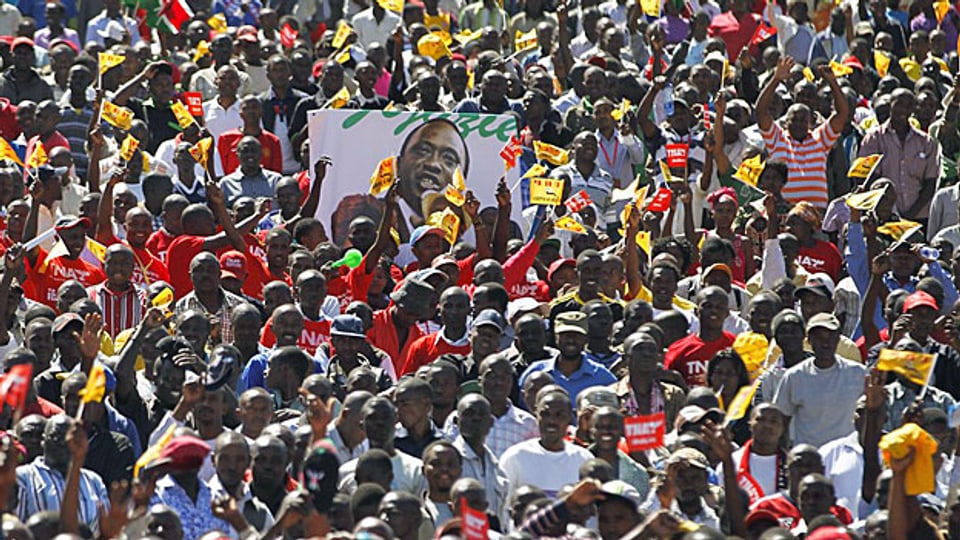 Demonstration für den Präsidentschaftskandidaten Uhuru Kenyatta, am 12. Januar 2013 in Nairobi.