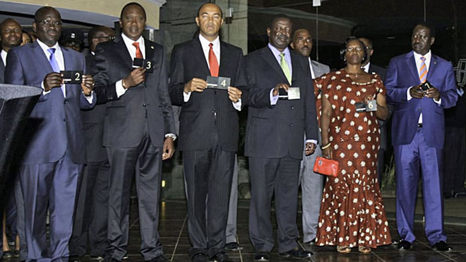 Kenias sechs Präsidentschaftskandidaten.