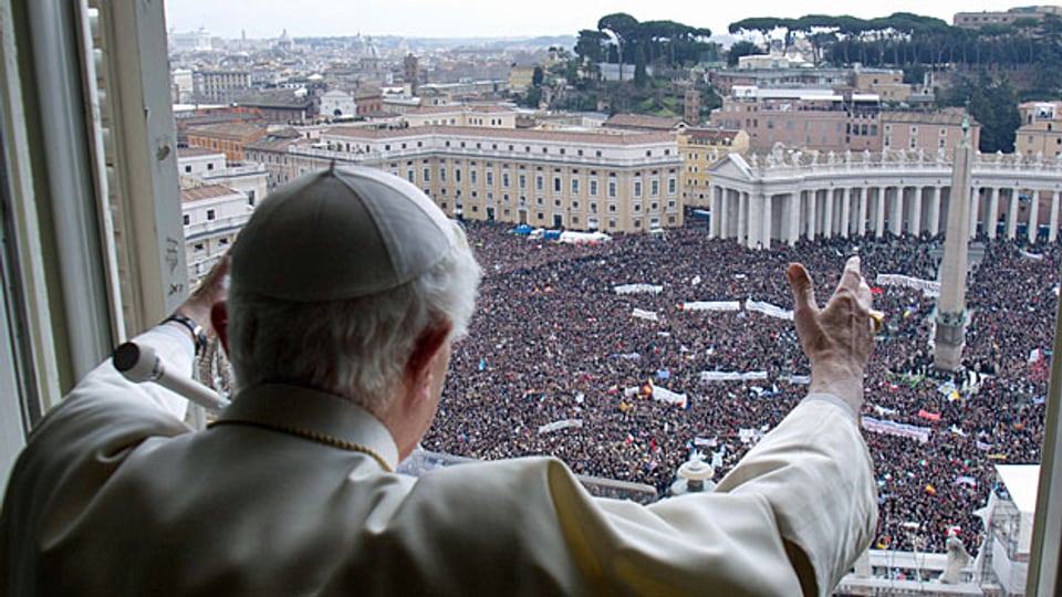 Papst Benedikt  XVI zelebriert das letzte Angelus-Gebet, 24. Februar 2013.