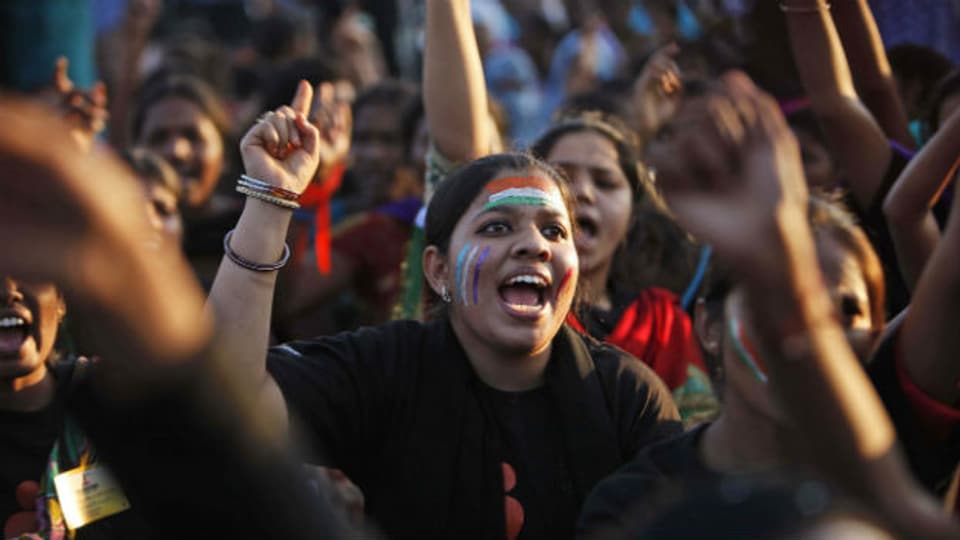 Frauen in Indien demonstrieren für ihre Rechte.