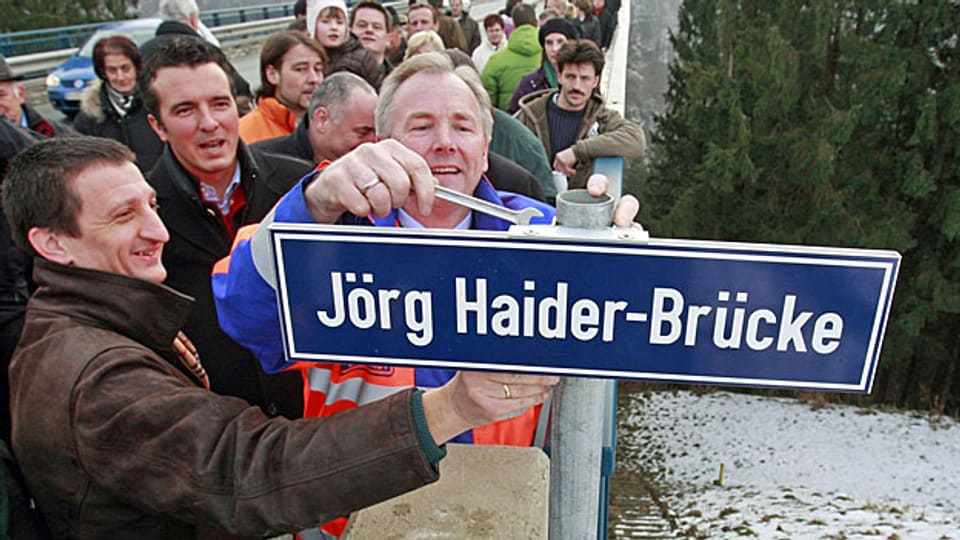 Einweihung der Jörd Haider-Brücke 2009; die Freiheitlichen haben in Kärnten in 20 Jahren nicht nur Gutes hinterlassen.