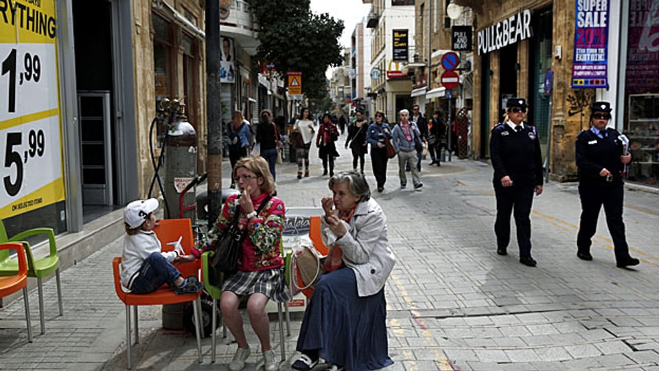 Eine Geschäftsstrasse in Nikosia.