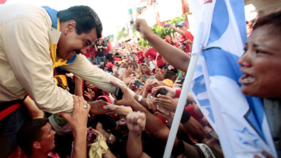 Chavez' Kronprinz Nicolas Maduro im Wahlkampf.