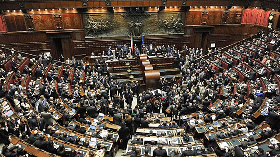 Die italienische Abgeordnetenkammer am 18. April.