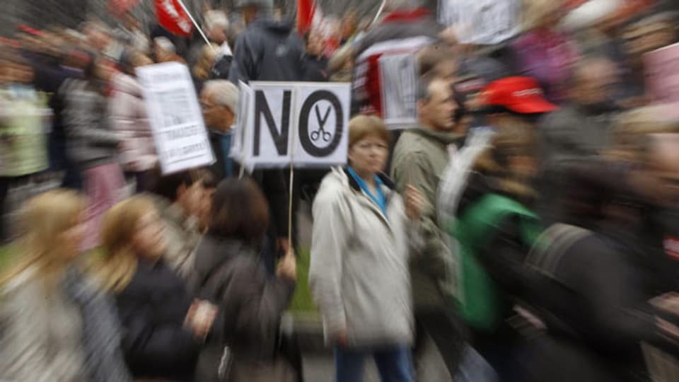 Demonstranten in Madrid am 1. Mai 2013.