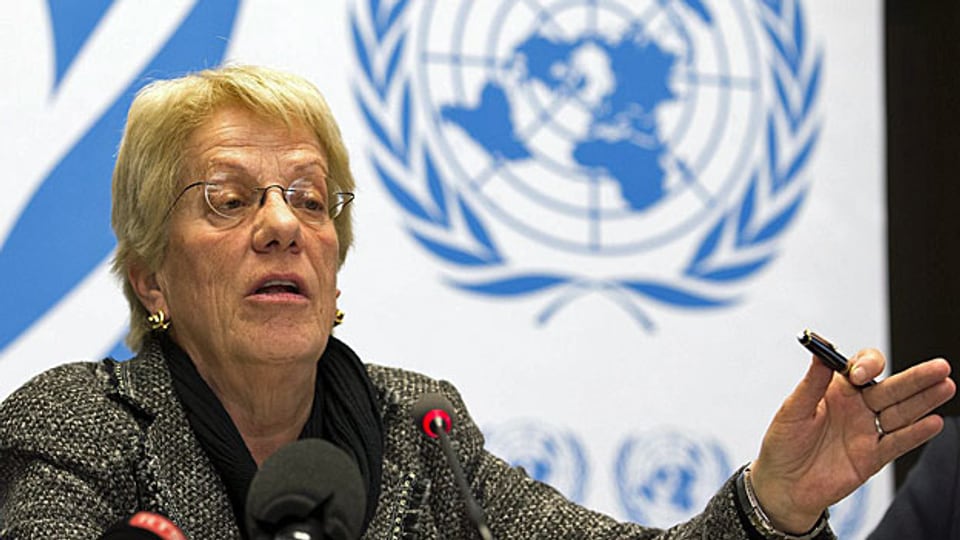 Carla del Ponte untersucht für die Uno Menschenrechtsverletzungen in Syrien.