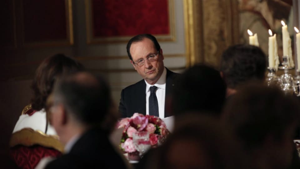 Der Blick hinter die Kulissen: François Hollande beim Diner im Elysée-Palast.