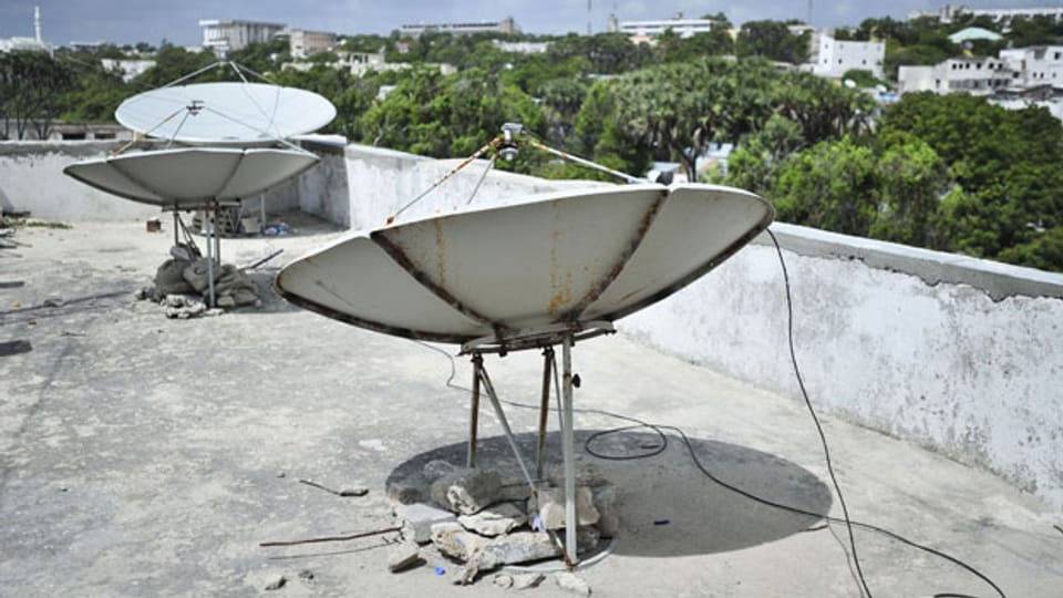 Satellitenschüssel auf einem Dach in Mogadishu. Symbolbild.