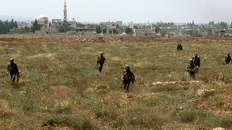 Soldaten der syrischen Armee in der Nähe der Ortschaft al-Qusair.