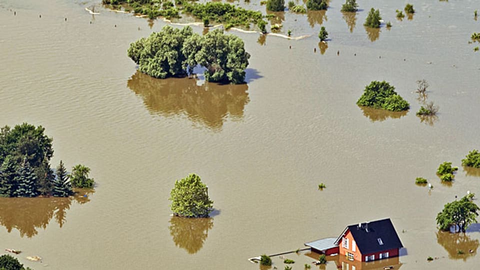 Fischbeck, von der Elbe überflutet.