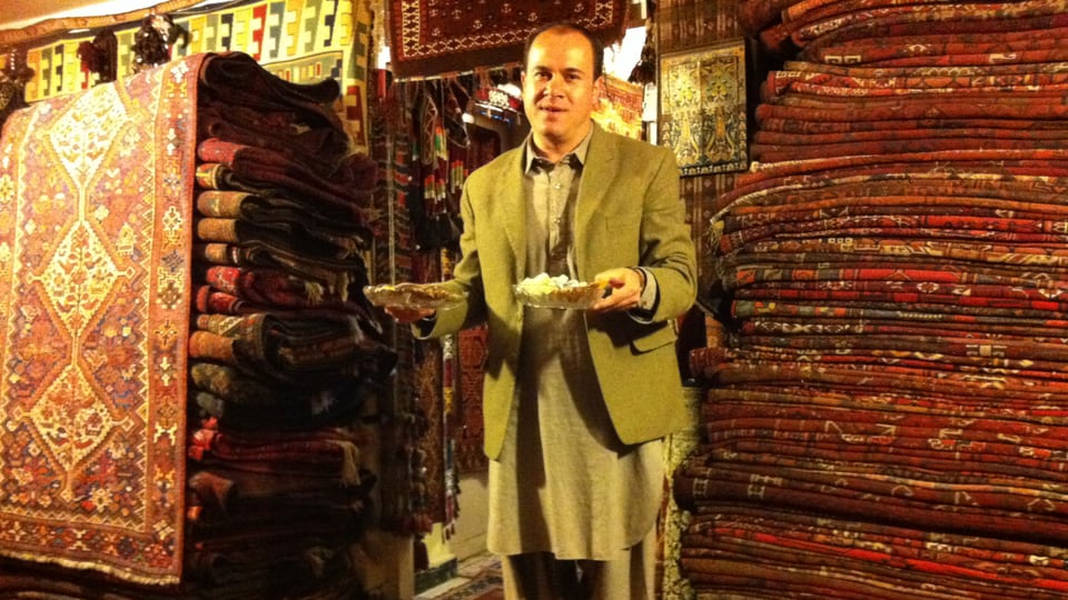 Teppichhändler Abdullah Wahid.