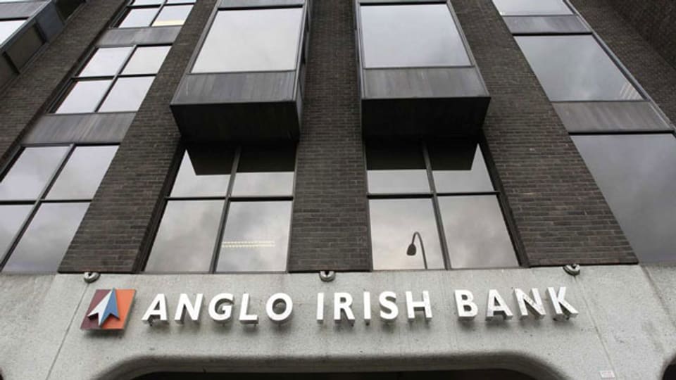 Die Büros von einer Filiale der Anglo Irish Bank im Zentrum von Dublin, Irland.